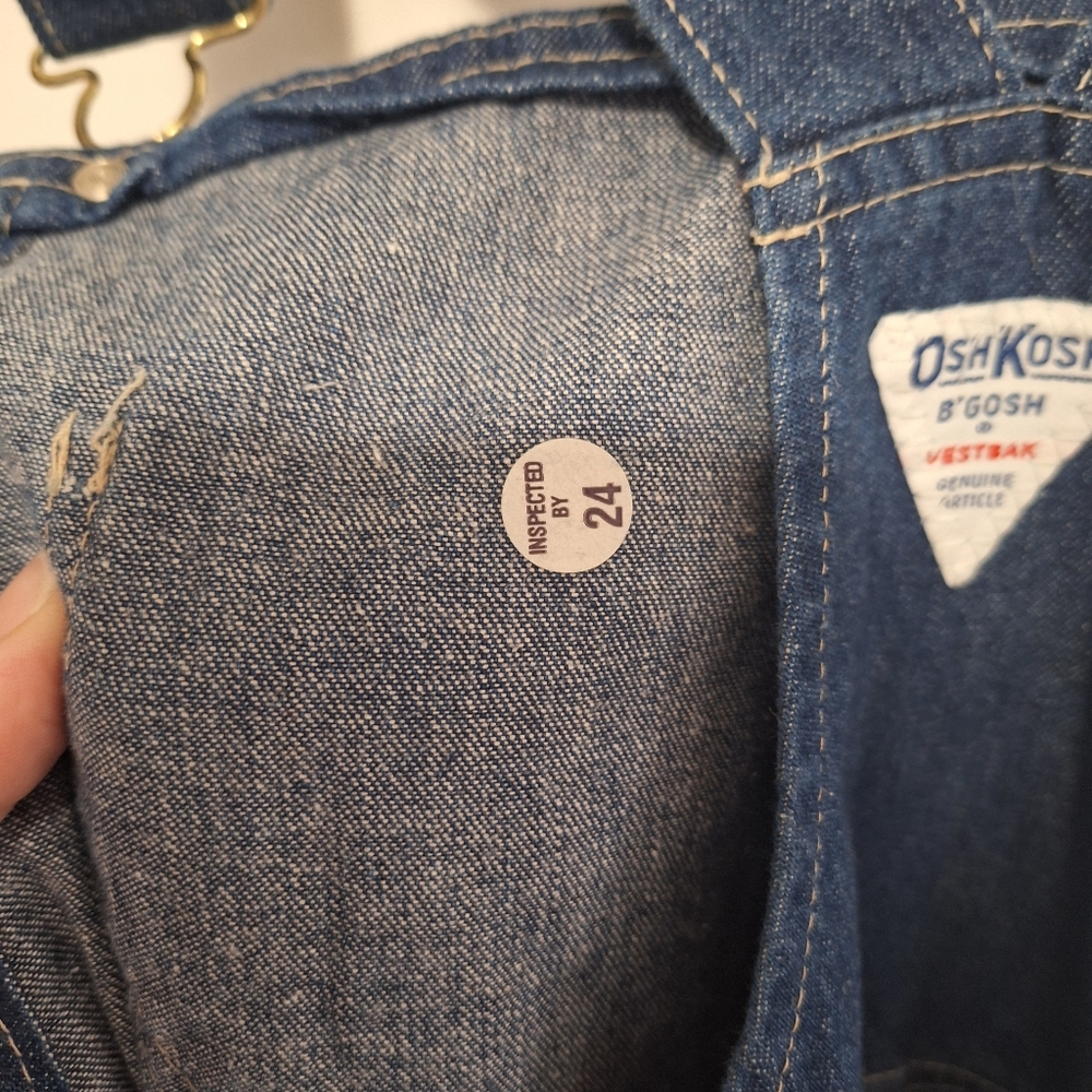 Vintage Osh Kosh Denim Overalls Jumper Dress, Sz 14 Girls STILL HAS TAGS - Picture 7 of 11